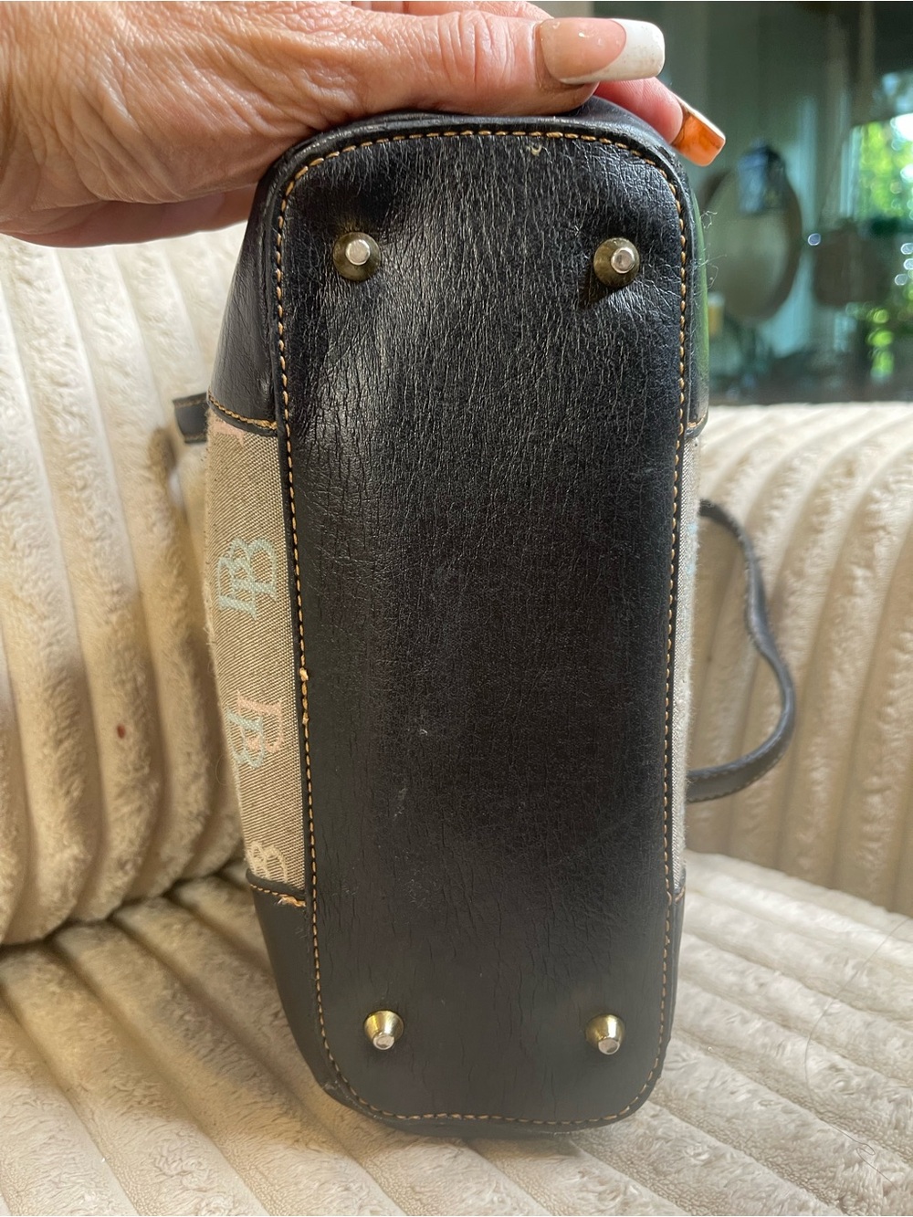 Brentano BB Monogram Canvas Grey Black Shoulder Bag - Picture 3 of 7